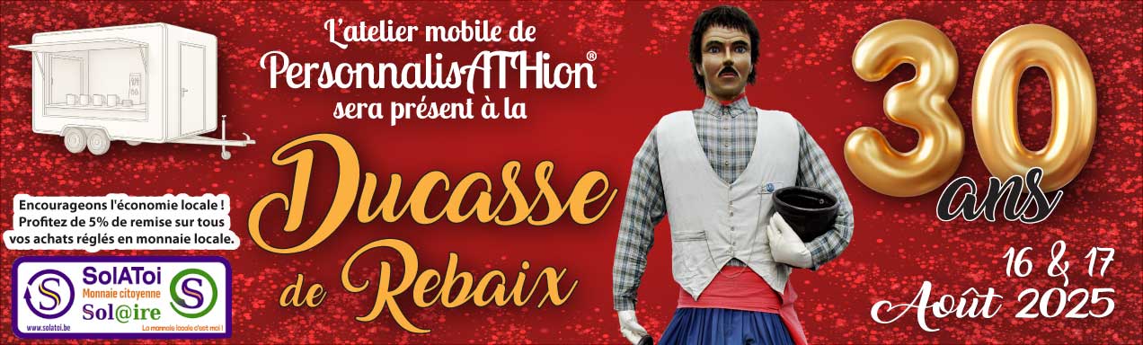 Image de l'événement PersonnalisATHion vous attends à la Ducasse de Rebaix