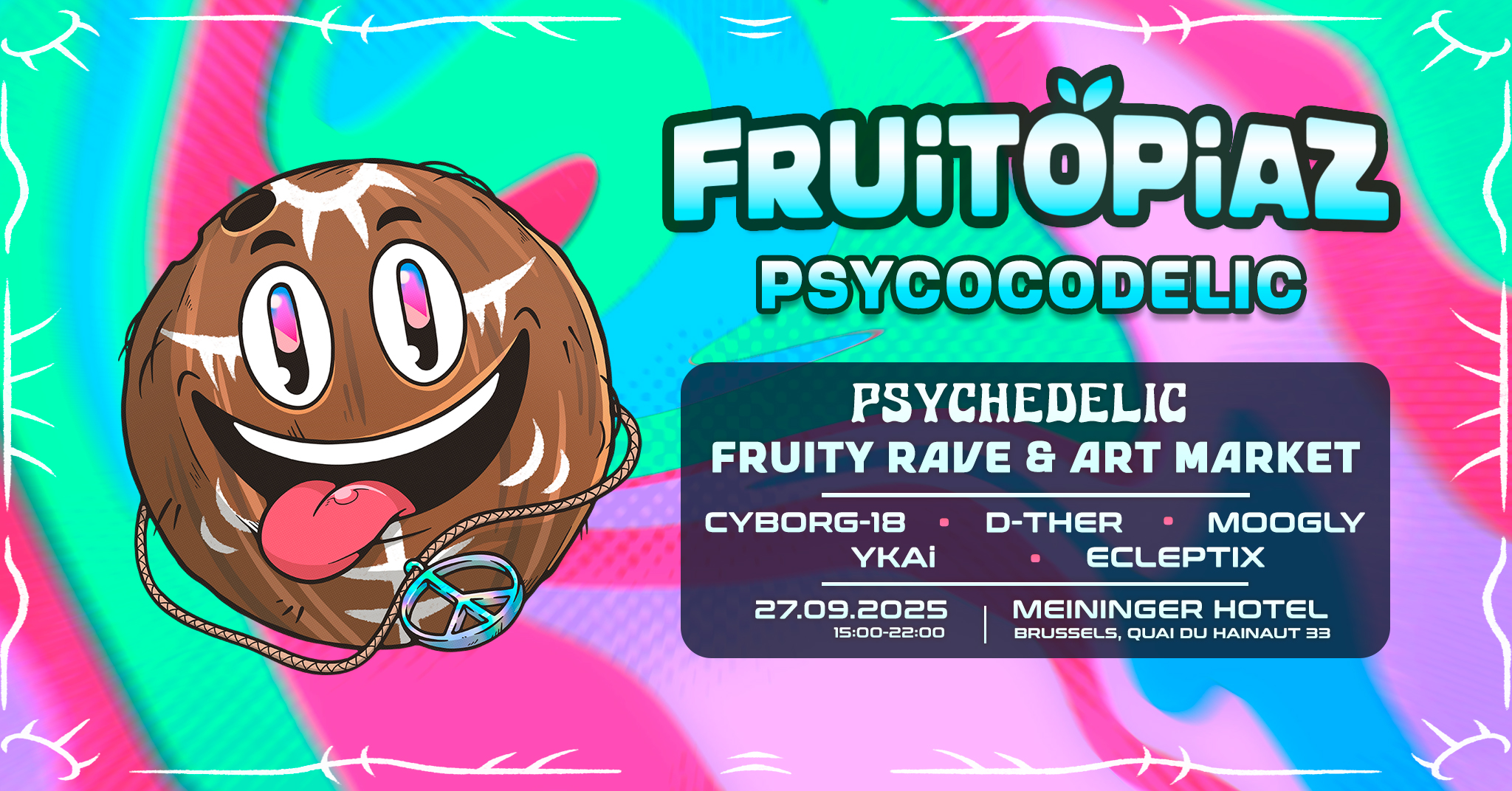 Image de l'événement [OPEN AIR] Fruitopiaz - Psycocodelic 🥥 | Fruity Day Rave [Psytrance]