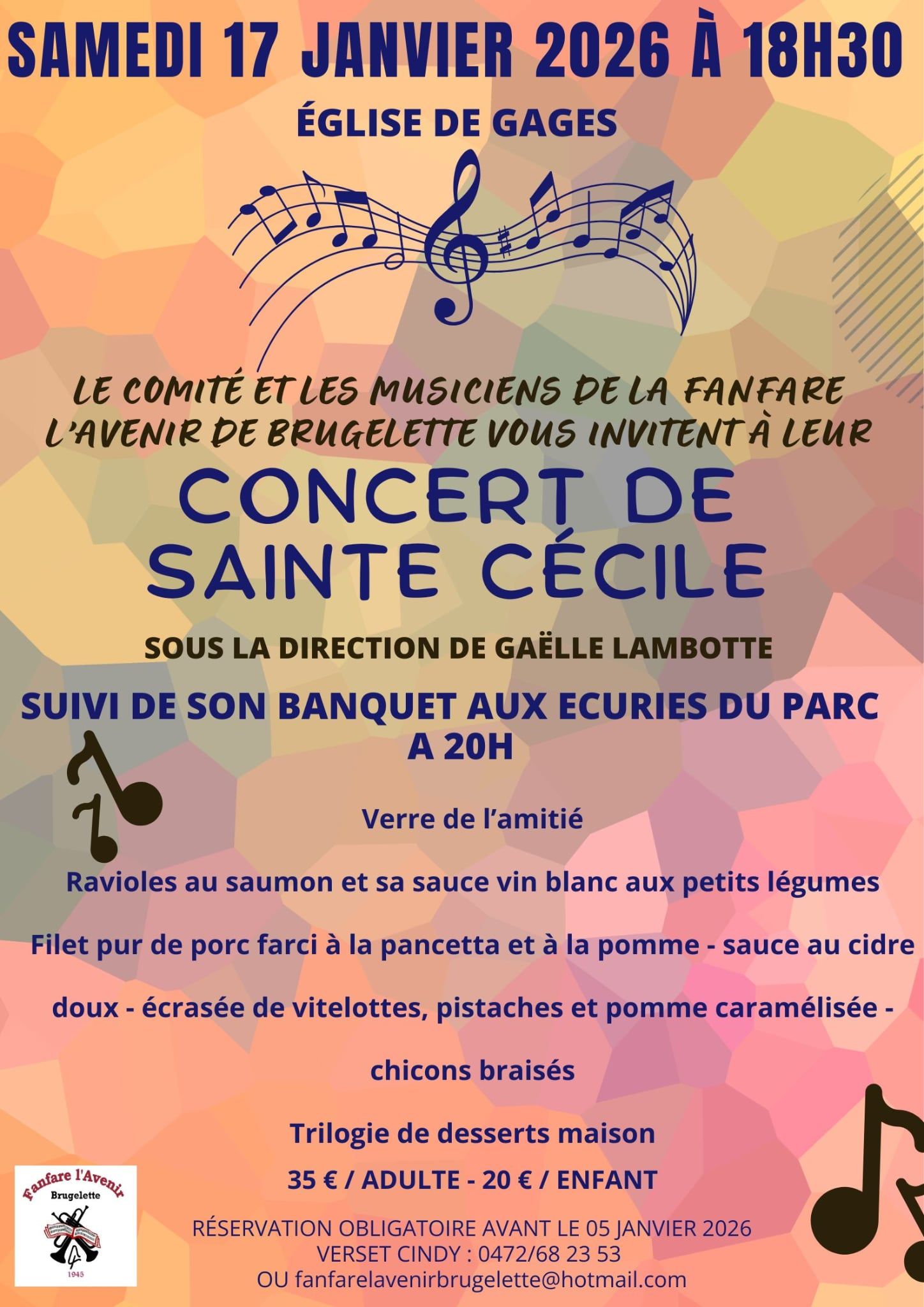 Image de l'événement Concert de sainte Cécile de la fanfare l’Avenir de Brugelette