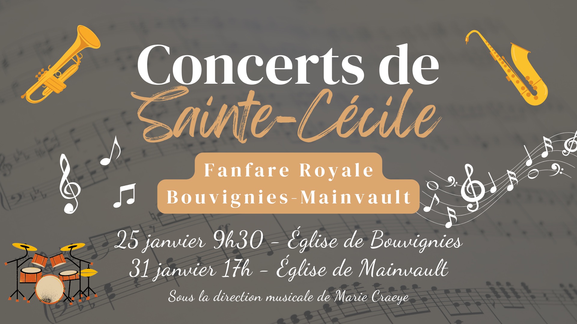 Image de l'événement Concert de Sainte-Cécile de la Fanfare Bouvignies-Mainvault