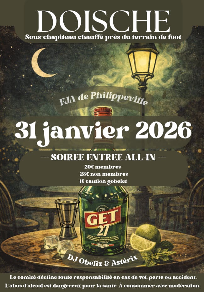 Image de l'événement Soirée GET27 by FJA Philippeville